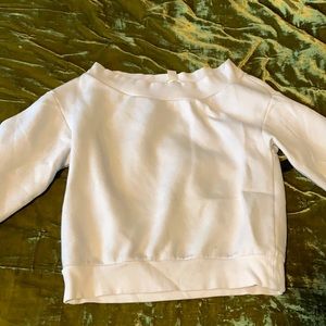 white off the shoulder sweater
